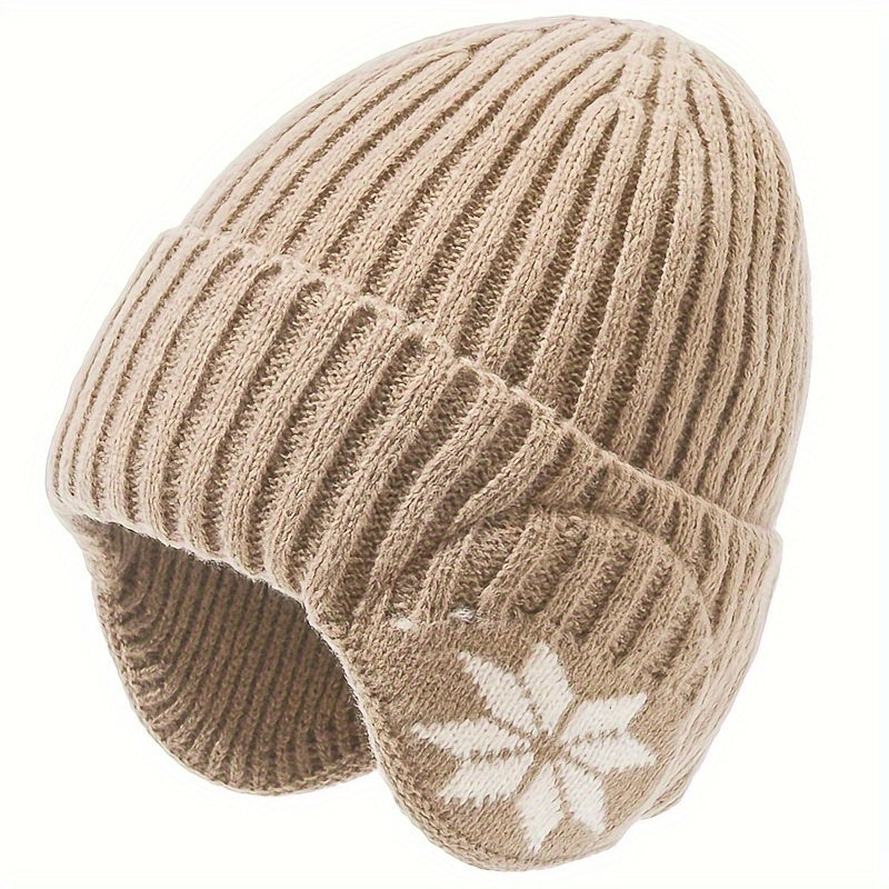 Snow Flake Earmuffs & Beanie Hat Set - Stay Warm Winter