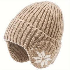 Snow Flake Earmuffs & Beanie Hat Set - Stay Warm Winter