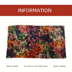Vintage Graffiti Print Warm Scarf Boho Block Shawl