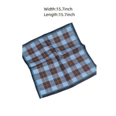 6pcs Men's Plaid Handkerchiefs Soft Sweatshirt Hankies