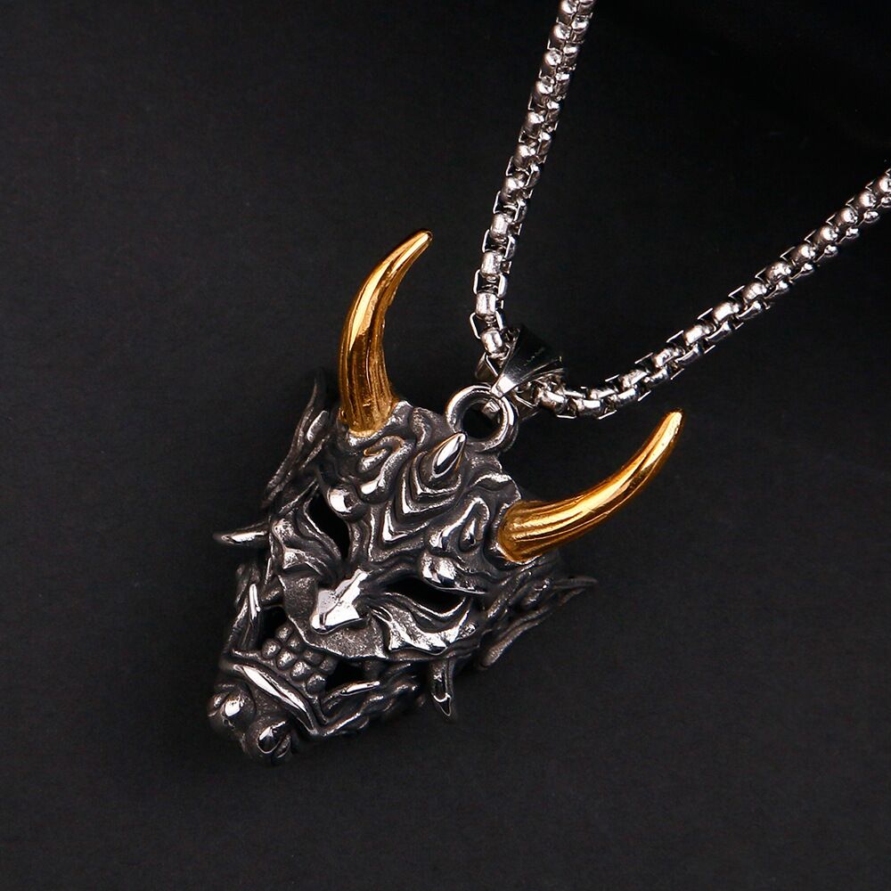 Men's Halloween Ghost Mask Necklace Pendant