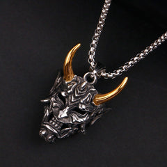 Men's Halloween Ghost Mask Necklace Pendant