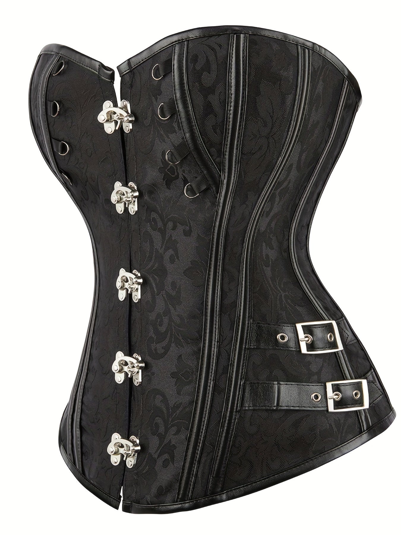 Floral Print Front Hook Corsets Tummy Control Lace Up Bustier