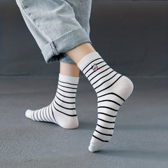 5 Pairs Cartoon Cow Print Socks Women's Mid Tube Stockings