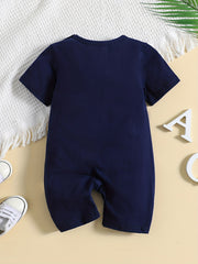 Baby Boys Dino Print Romper Short Sleeve Jumpsuit