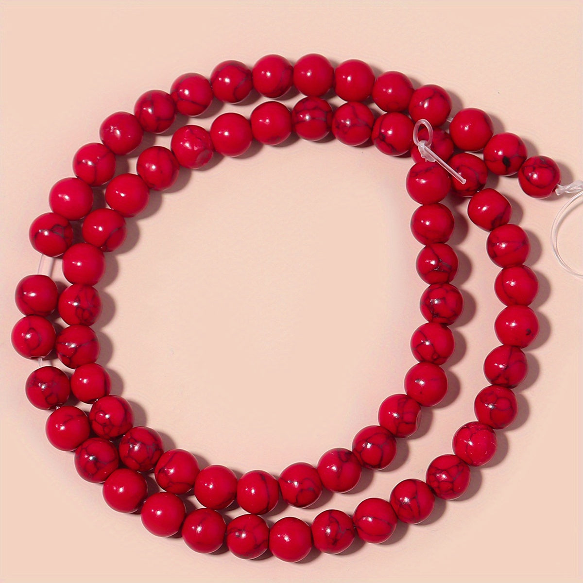 Red Howlite Turquoise Round Beads 4-10mm for Jewelry Making