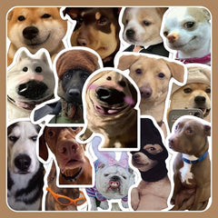 50pcs Funny Dog Expression Waterproof Stickers for Phone Laptop Water Cup Fridge