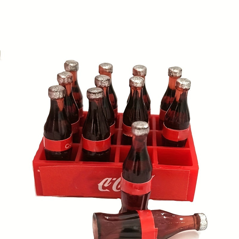 13pcs Mini Soft Drink Basket Food Model Dollhouse Decoration
