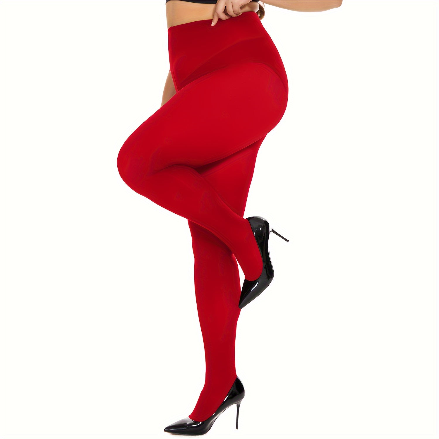  Tummy Control High Waisted Tights Solid Footed Pantyhose