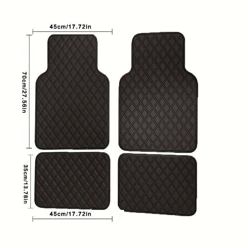 4pcs Waterproof Leather Car Floor Mats Full Set Auto Carpet Accessories