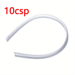 10pcs 10mm Bright Satin Headband Base Blank Bezel Setting For Hair Accessories