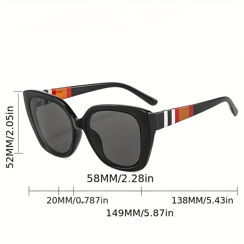 Men's Polarized Stripe PC Sunglasses Retro Cat Eye Shape