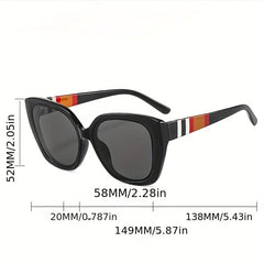 Men's Polarized Stripe PC Sunglasses Retro Cat Eye Shape