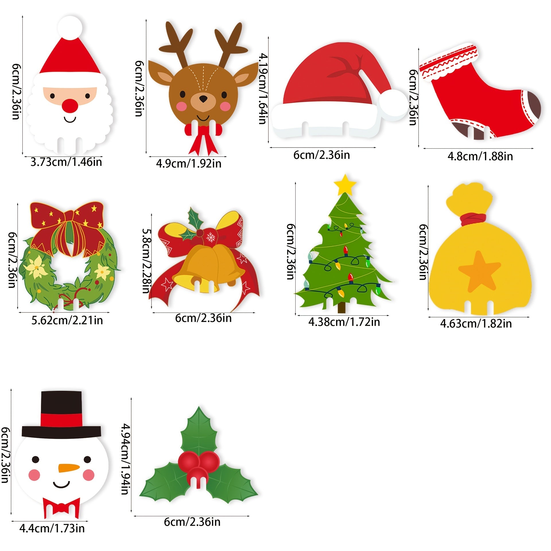 100pcs Christmas Theme Wine Glass Decoration Cards