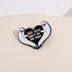 Never Alone If You Have Demons Cartoon Brooch Pin