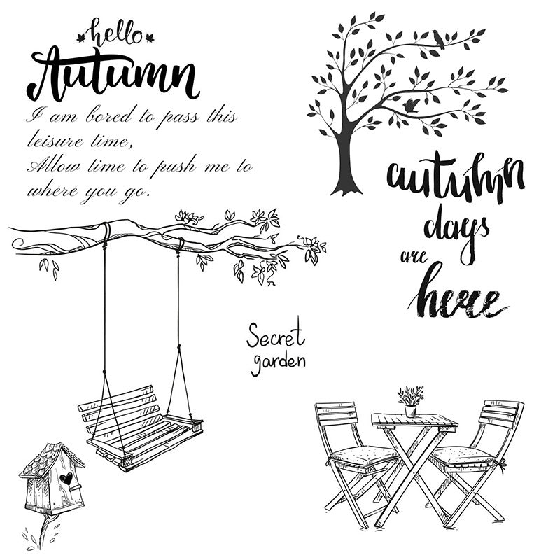 Hello Autumn & Sweet Garden Swing Clear Stamps Set