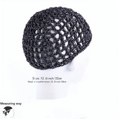 Crochet Hair Net Knitted Snode Hat Women's Hollow Out Headwear
