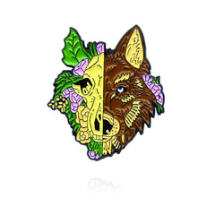 Half Skeleton Animal Brooch Novelty Design