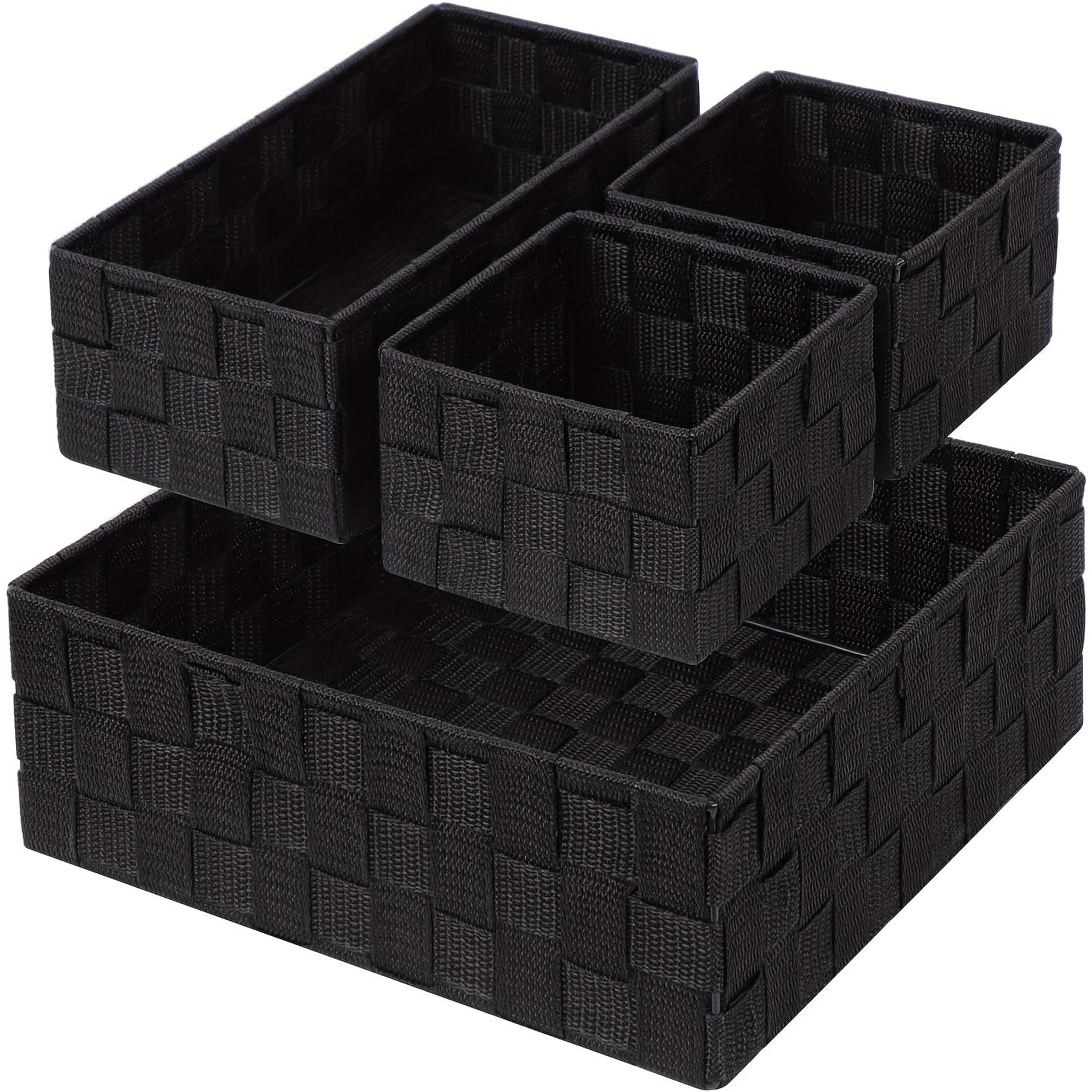 Stylish Small Woven Storage Baskets Set of 3