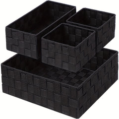 Stylish Small Woven Storage Baskets Set of 3