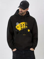 Doodle Print Hoodie for Men - Men's Casual Graphic Pullover Hooded Sweatshirt