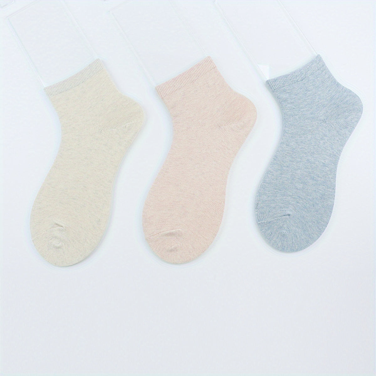 3 Pairs Solid Short Socks Women's Crew Stockings Hosiery