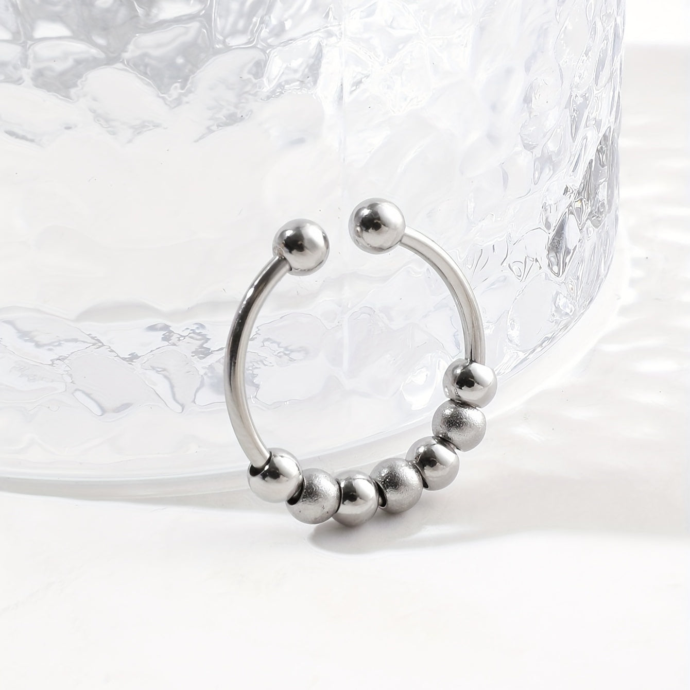 Stainless Steel Rotating Anxiety Relief Ring Adjustable Size