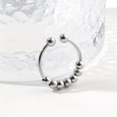 Stainless Steel Rotating Anxiety Relief Ring Adjustable Size