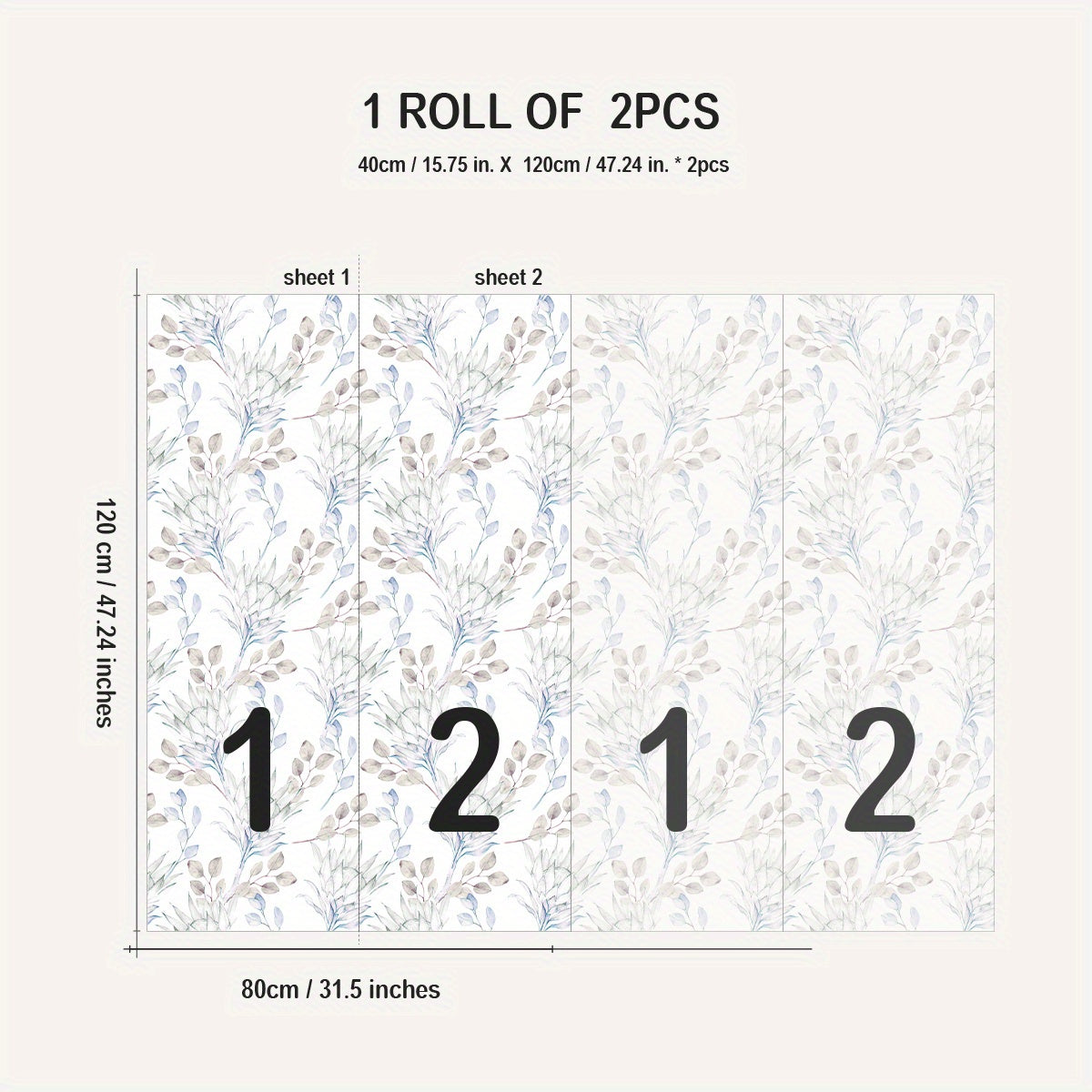 Watercolor Flower Pattern Window Film - Frosted Sticker for Privacy