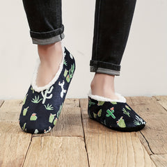 Men's Graphic Plush Cozy House Slippers Anti-skid Slip-on Shoes