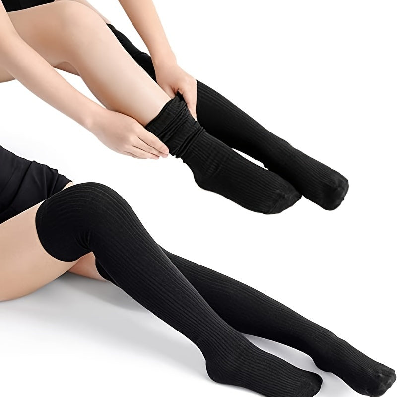 Women's High Thigh Cotton Knee Socks