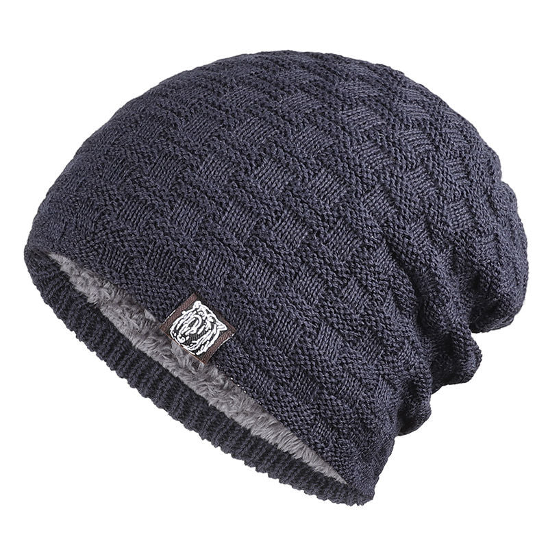 Men's Large Head Thickeden Woolen Warm Ear Protection Cold Hat