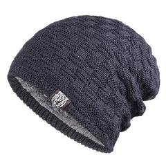 Men's Large Head Thickeden Woolen Warm Ear Protection Cold Hat
