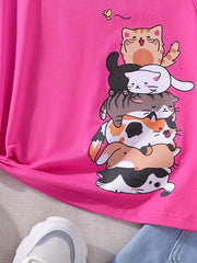 Cartoon 3D Graphic Baby Girl's T-shirt Blouse