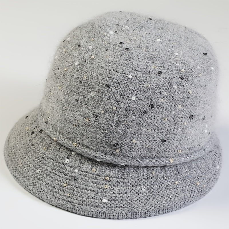 Vintage Knitted Thermal Bucket Hat Fisherman Hat Winter Hat For Her