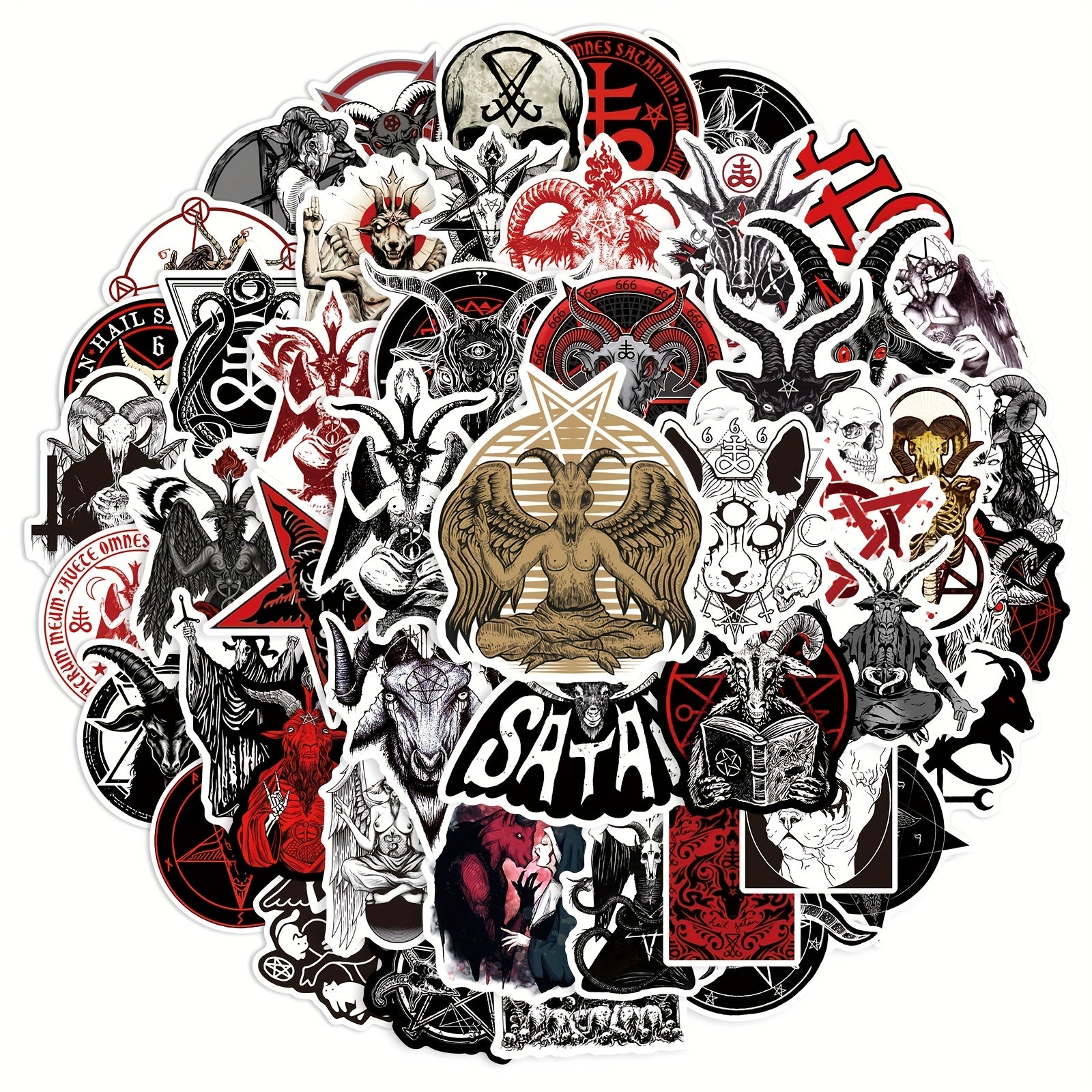 50pcs Devil Satan Graffiti Stickers For Mobile Phone Tablet Skateboard