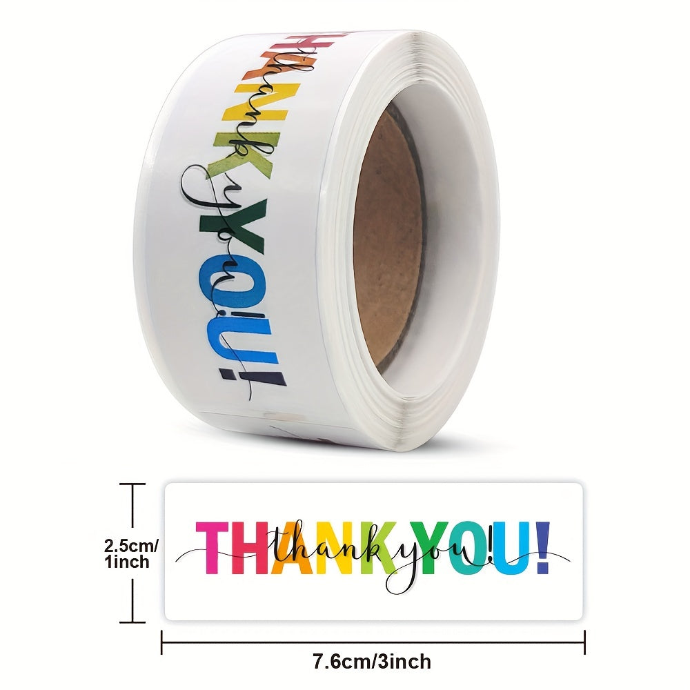 120pcs Colorful Thank You Stickers Self Adhesive Label Sticker Roll
