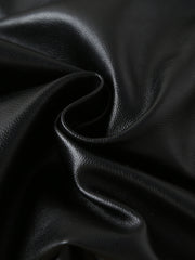 Girls PU Leather Patched Pocket Shorts Winter Clothes