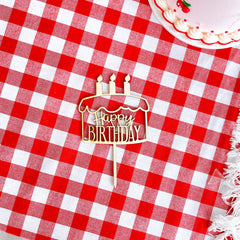 Wooden Cake Decor Party Tassel Stand Cake Sticker
