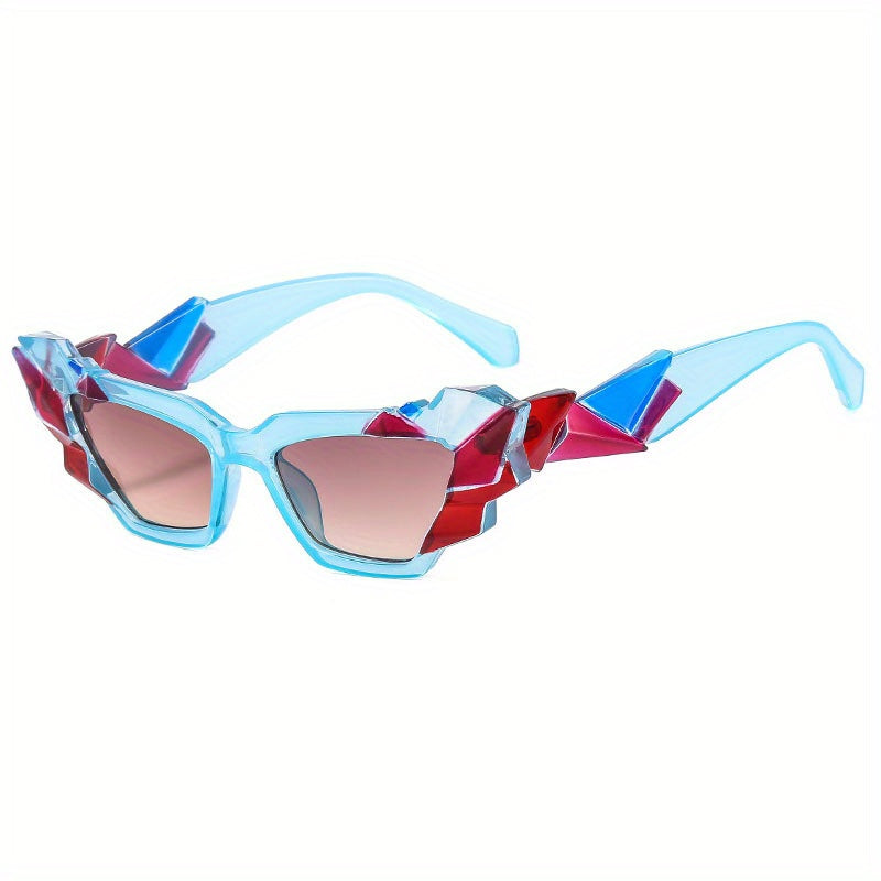 Y2K Irregular Frame Sunglasses Punk Block Glasses UV400