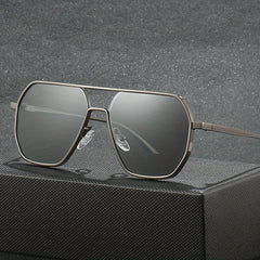 Men's Metal Polarized Polygon Sunglasses