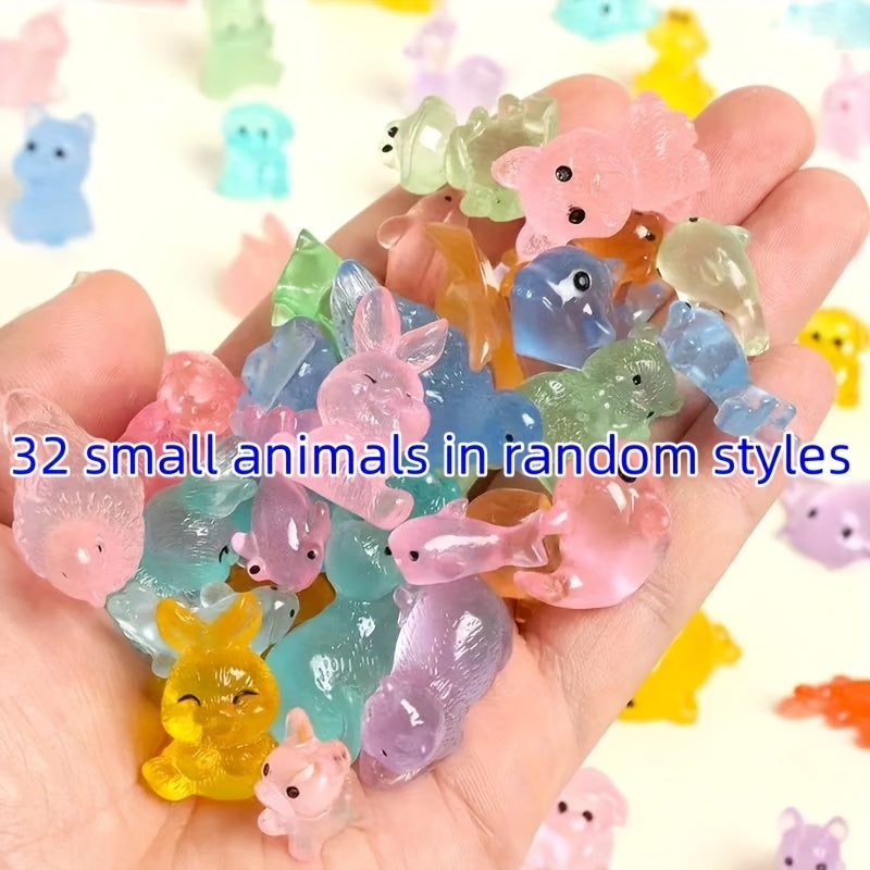 Random Glow in the Dark Resin Mini Animals Statues