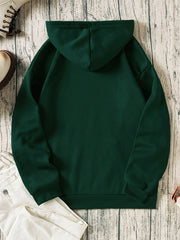 Hooded Drawstring Sweatshirt Solid Pullover with Pockets