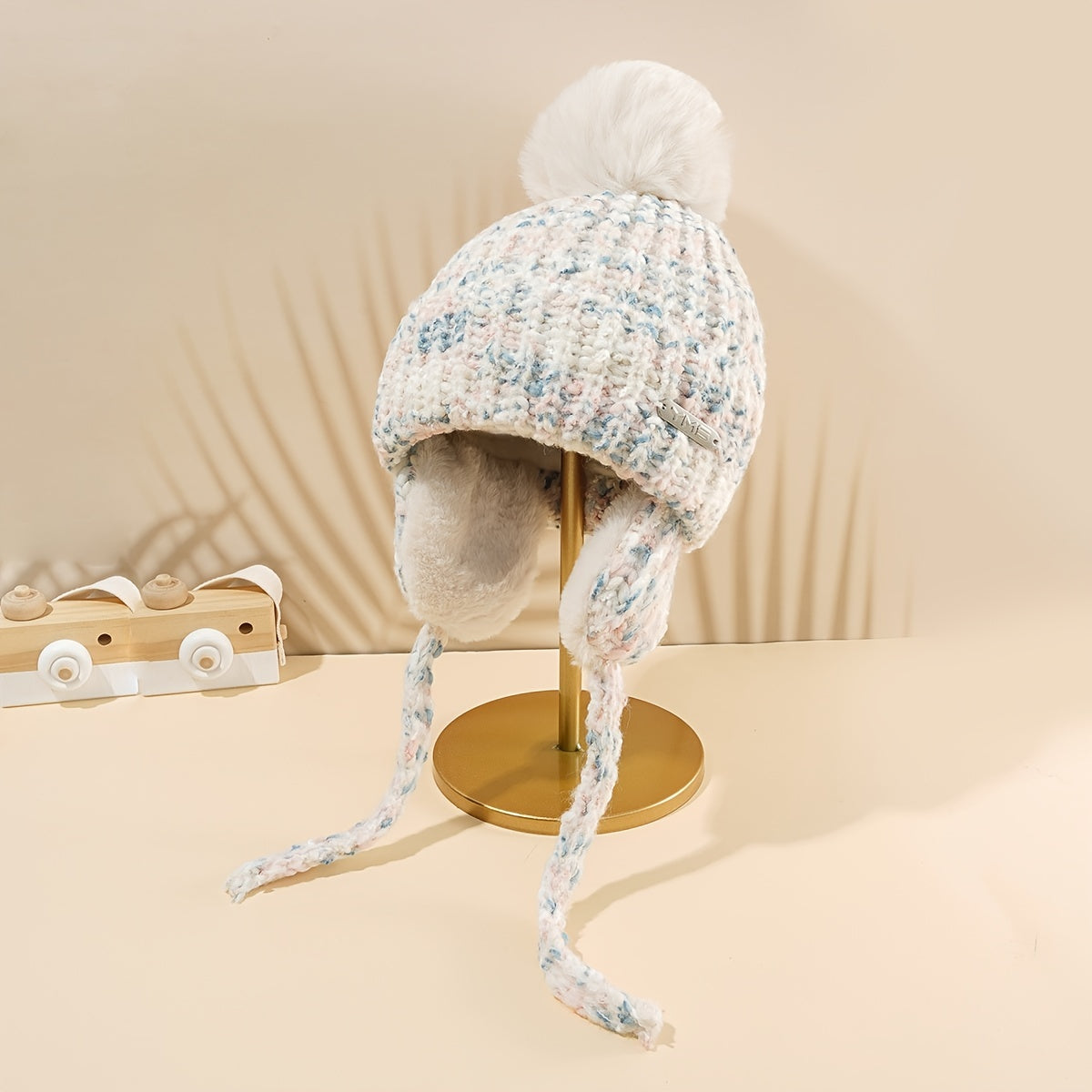 Women's Fleece Lined Cable Knit Beanie Hat for Cold Weather