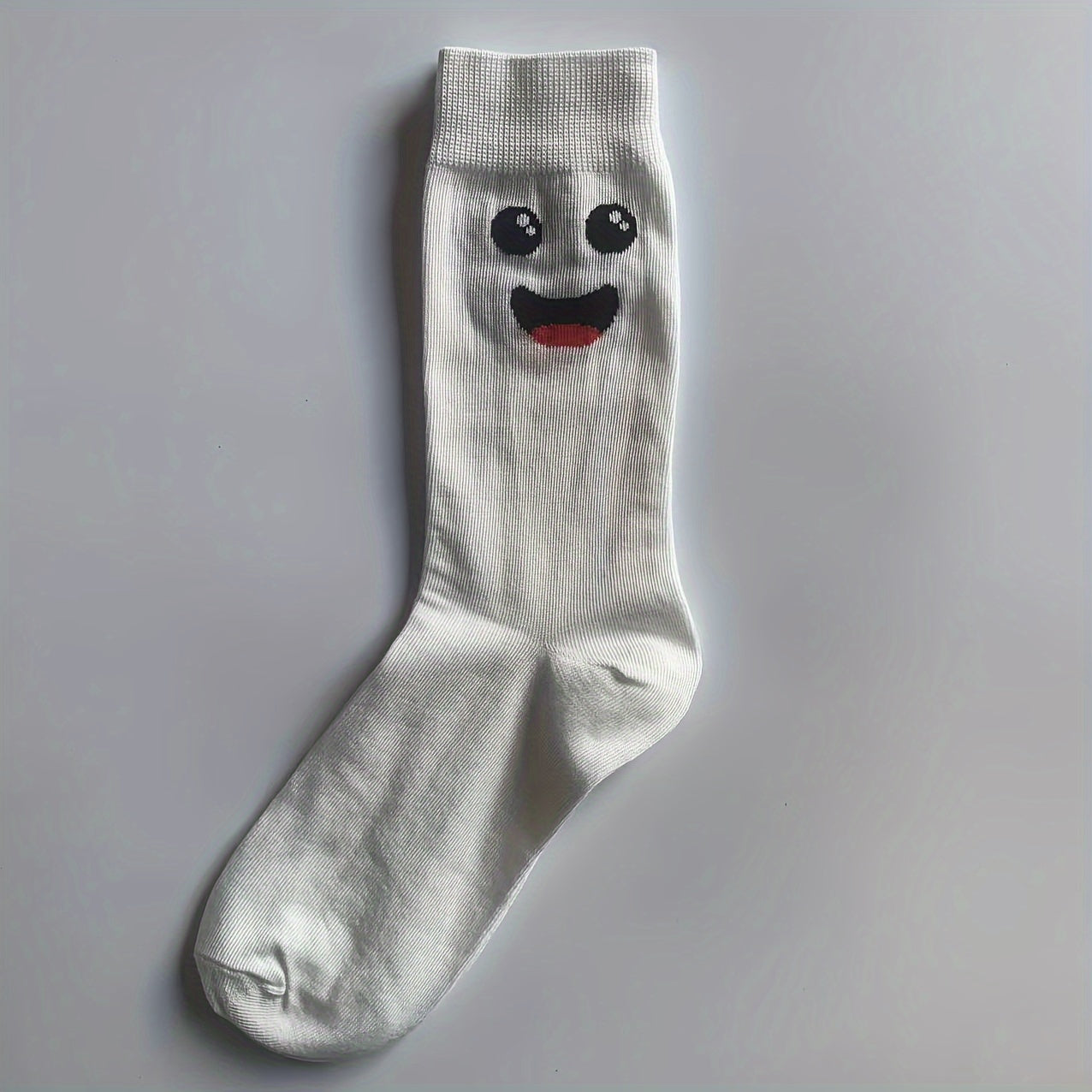 5 Pairs Cartoon Eyes Print Socks Women's Mid Tube Stockings