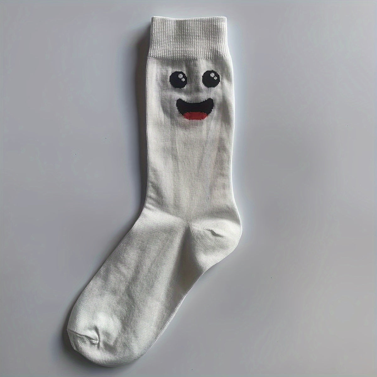 5 Pairs Cartoon Eyes Print Socks Women's Mid Tube Stockings