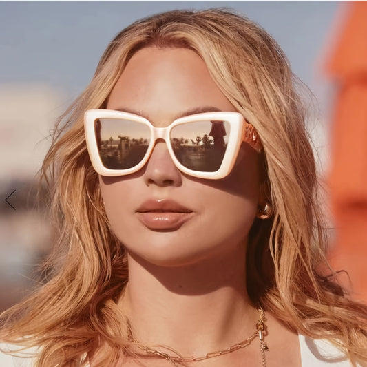 Cat Eye Sunglasses UV400 Hollow Temple Glasses