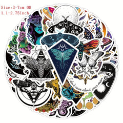 50pcs Ghost Moth Cartoon Stickers For Helmet Water Bottles Laptop Car Decal