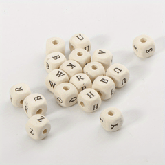 10mm Primary Square Letter Wooden Bead English Letter DIY Jewelry Material
