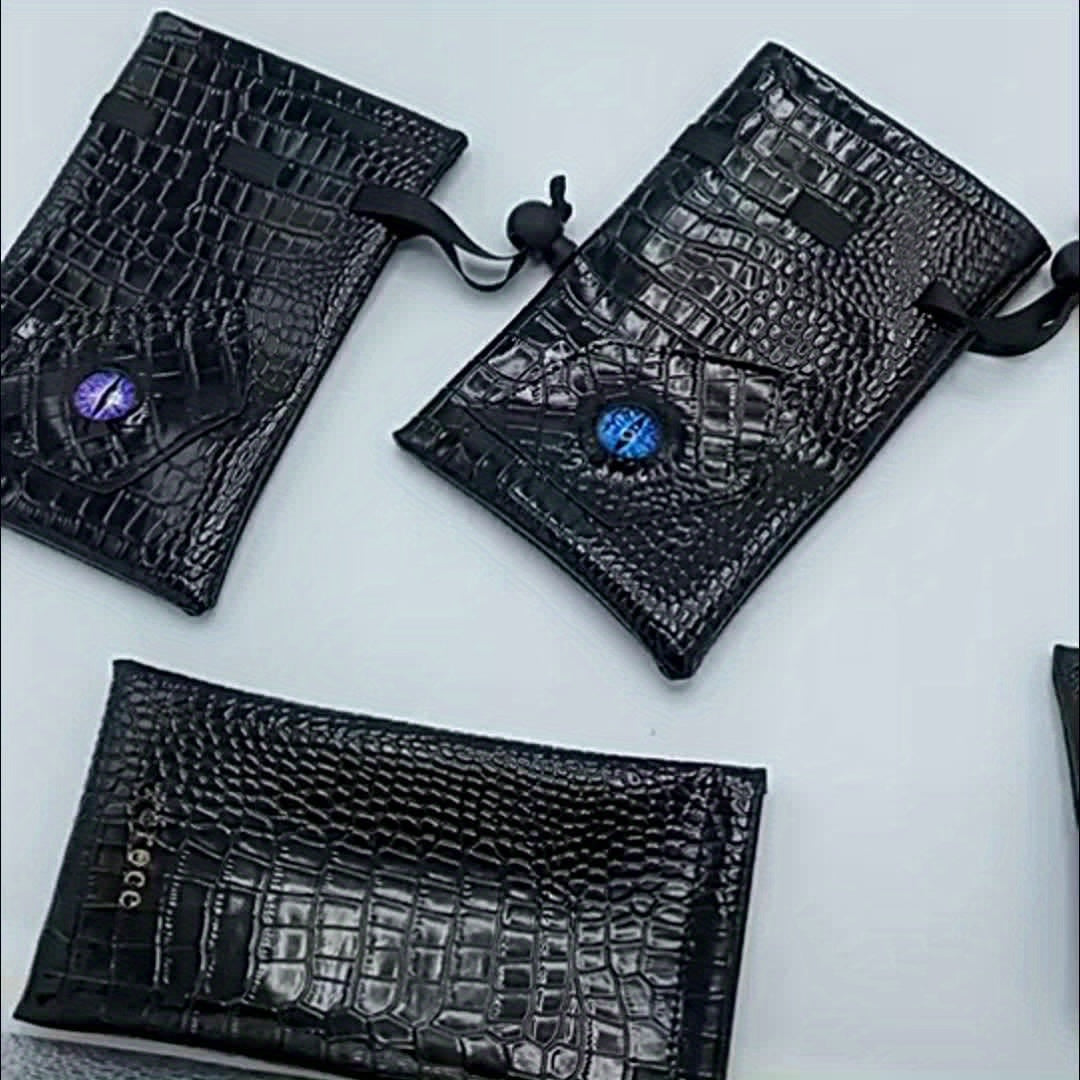 Crocodile Pattern Drawstring Dice Pouch Coin Storage Bag